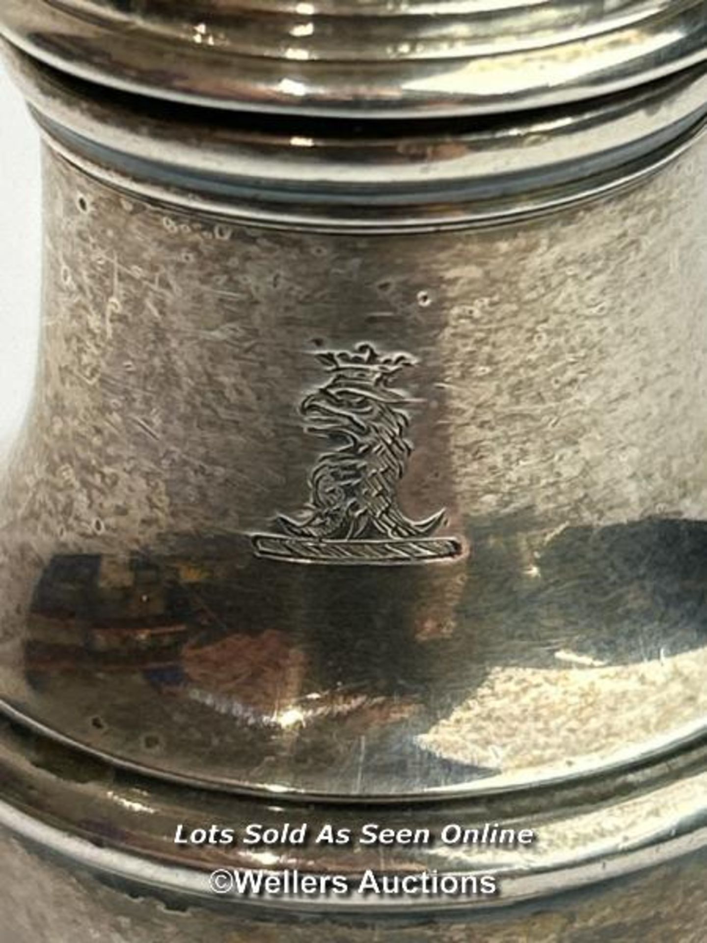 Antique sterling silver pepper pot, 9cm high, 50g / SF - Image 2 of 4