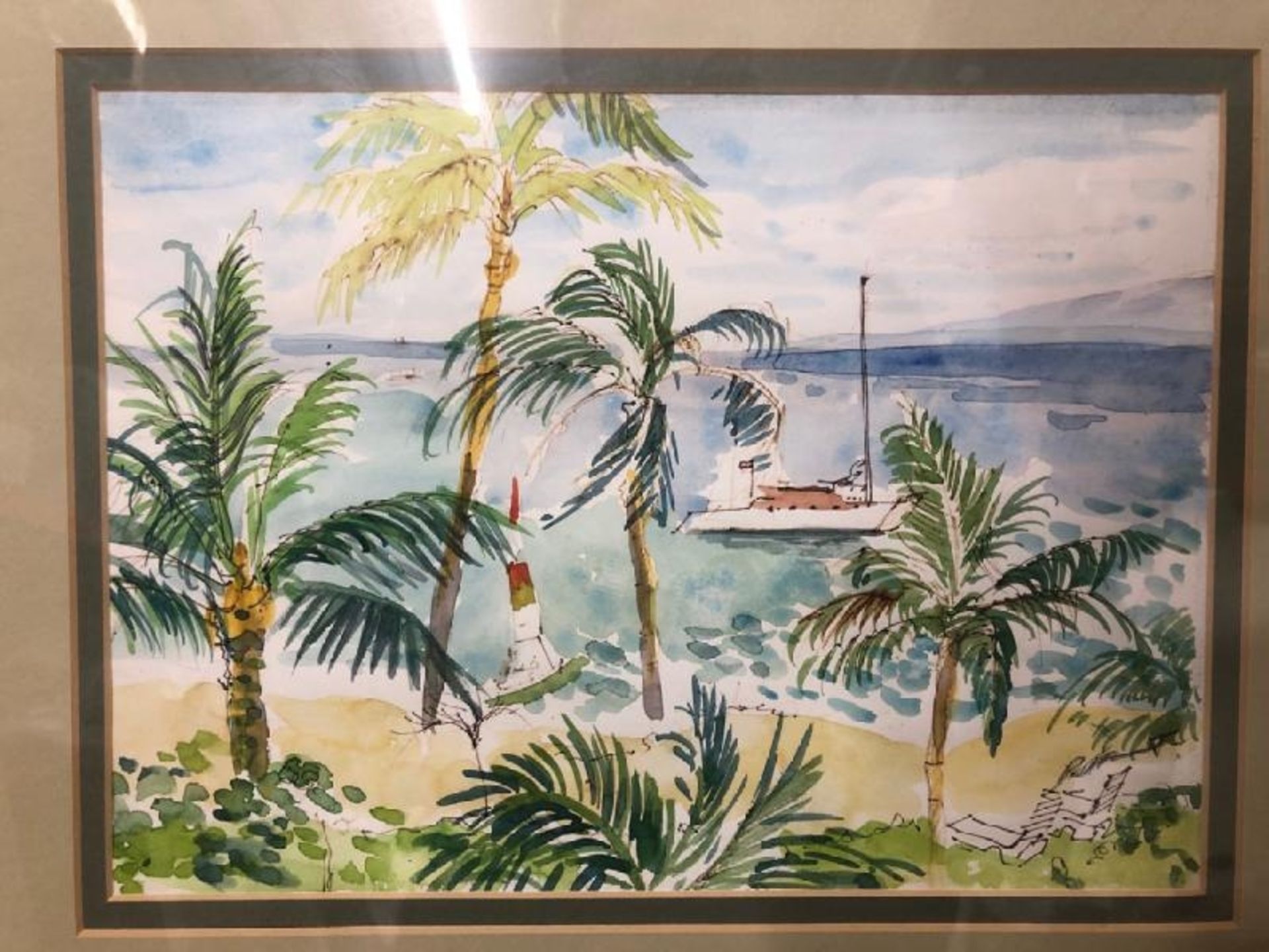 Two original watercolour paintings "Pine Tree" Jesus Pobre Spain signed, 25 x 33cm and "Hawaii" - Bild 7 aus 8