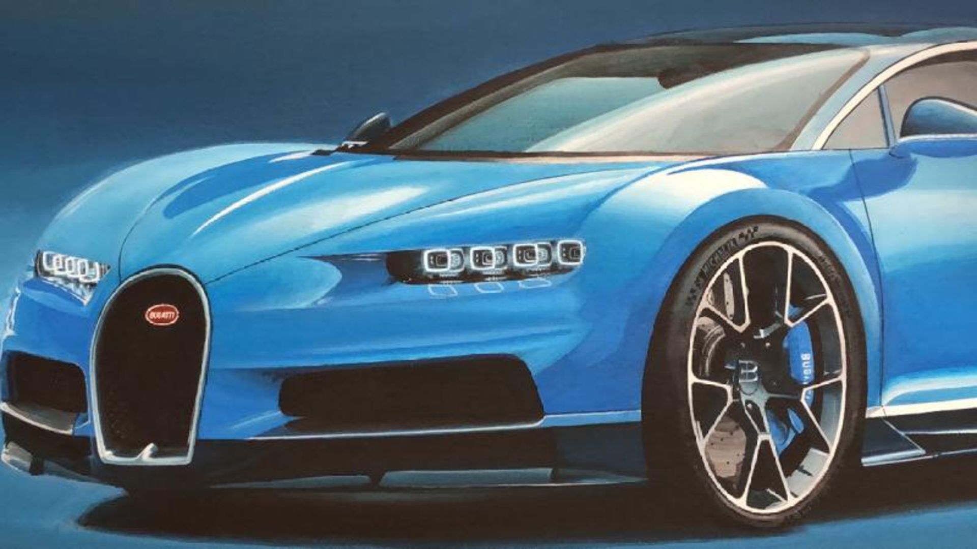 John Victor, " Mean Blue Machine" (Bugatti Chiron) acrylic on canvas, signed with certificate, 76 - Image 2 of 6