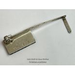 Asprey & Co Patent silver lever bookmark, PAT No 257529, Birmingham 1934, 6.5cm long, 9g / SF