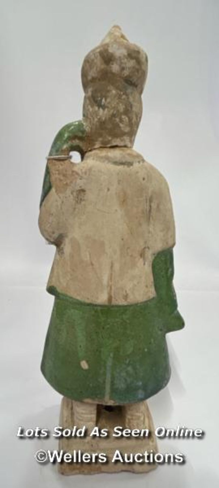 Chinese pottery part glazed figure, 26cm high / AN13 - Image 4 of 10