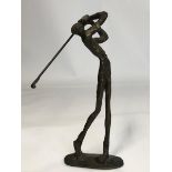 Vintage abstract bronze figure of a golf player, 23cm high / AN7