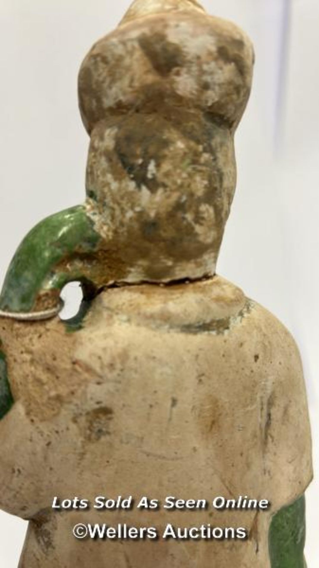 Chinese pottery part glazed figure, 26cm high / AN13 - Image 5 of 10