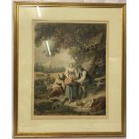 A large mezzotint engraving, signed by the engraver, 50 x 65cm / AN55