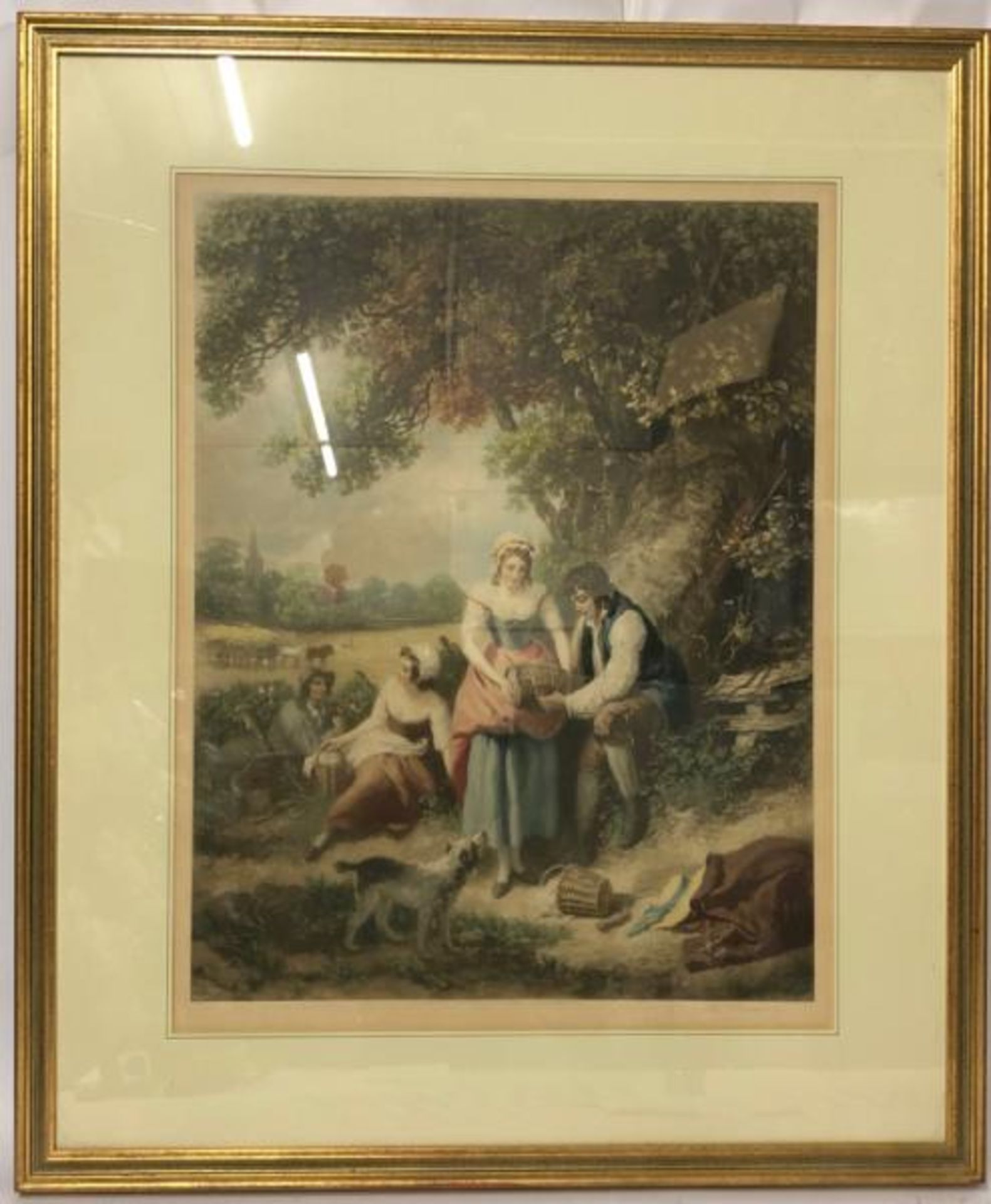 A large mezzotint engraving, signed by the engraver, 50 x 65cm / AN55