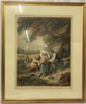 A large mezzotint engraving, signed by the engraver, 50 x 65cm / AN55