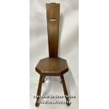 Antique oak spinning chair, 91cm high / AN26