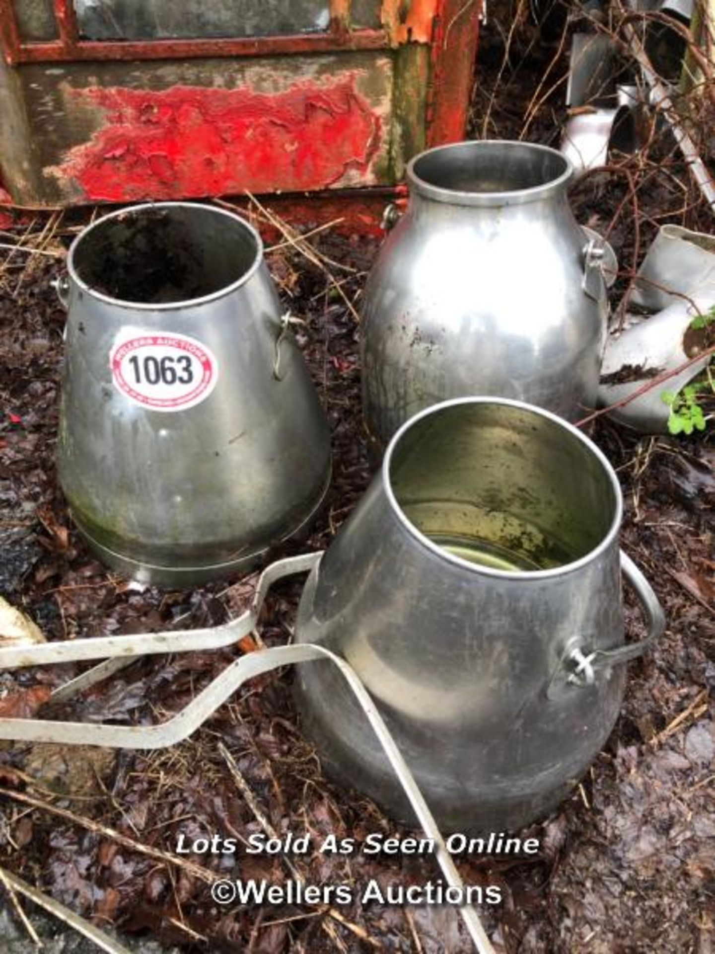 3X STAINLESS STEEL MILK BUCKETS, TALLETS 36CM (H) / NO VAT ON HAMMER PRICE