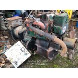 LISTER TWIN CYLINDER ENGINE WITH CONTROL BOX, STARTERMATIC 6.5KVA, WORKING WHEN REMOVED / NO VAT