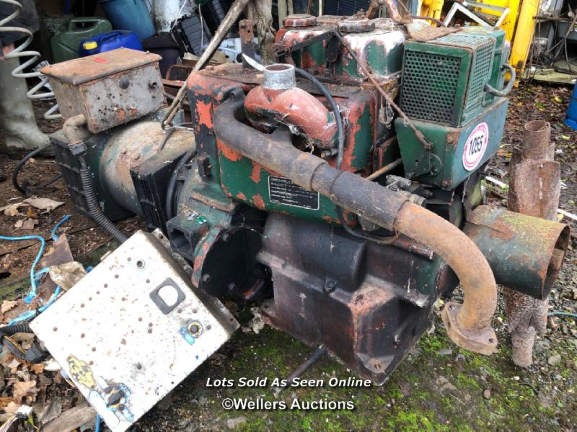 LISTER TWIN CYLINDER ENGINE WITH CONTROL BOX, STARTERMATIC 6.5KVA, WORKING WHEN REMOVED / NO VAT