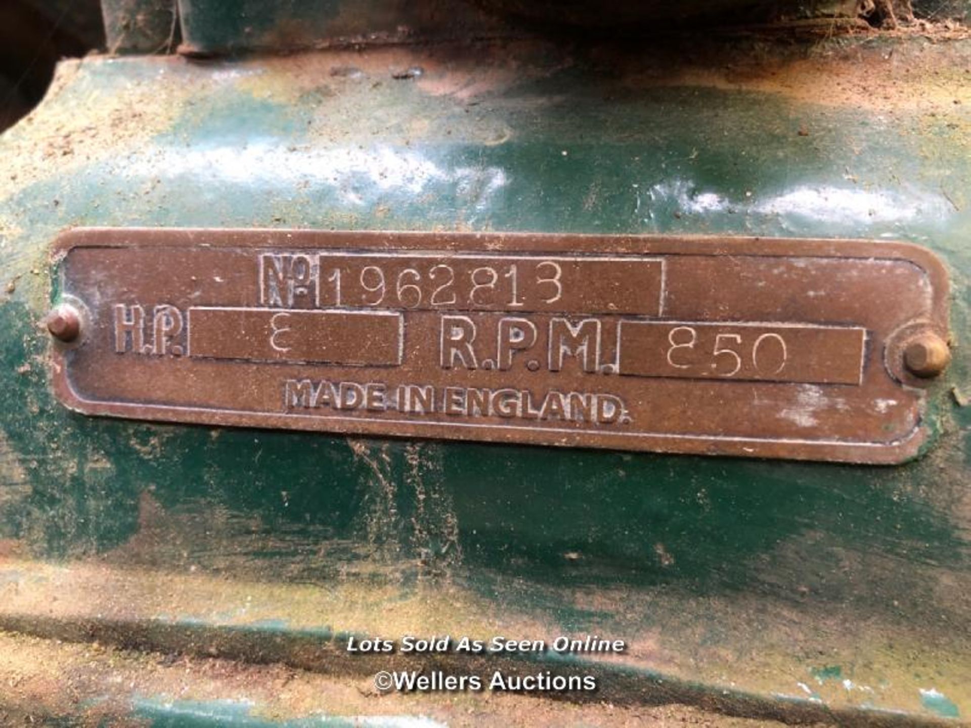 ENGINE BY LISTER, SERIAL NO. 1962813, INCL. GENERATOR, DIMENSIONS 100CM (H) / NO VAT ON HAMMER - Image 5 of 8