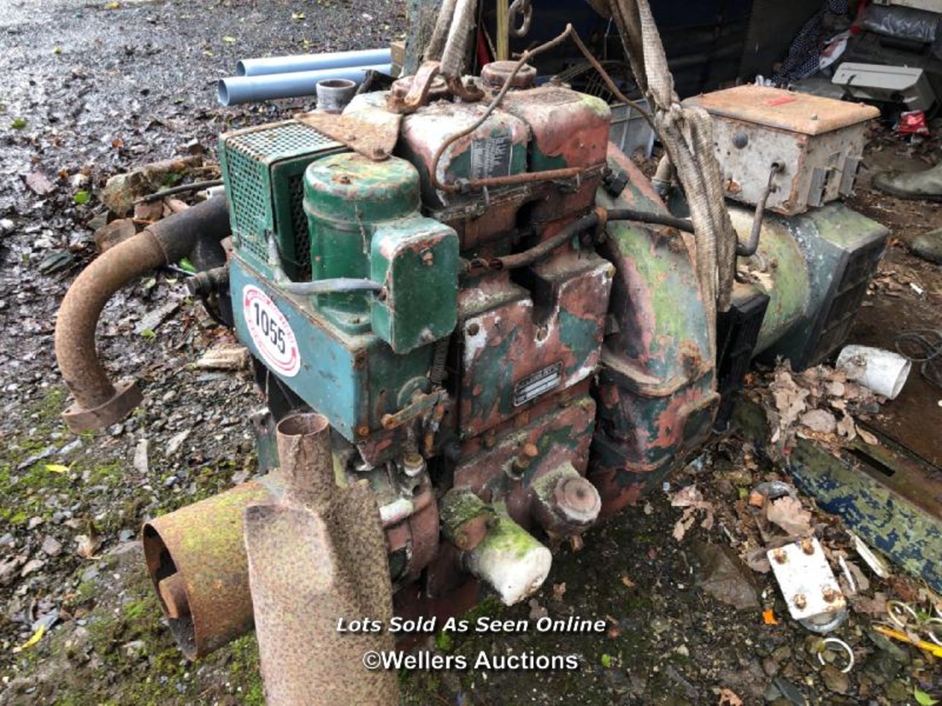 LISTER TWIN CYLINDER ENGINE WITH CONTROL BOX, STARTERMATIC 6.5KVA, WORKING WHEN REMOVED / NO VAT - Image 3 of 6