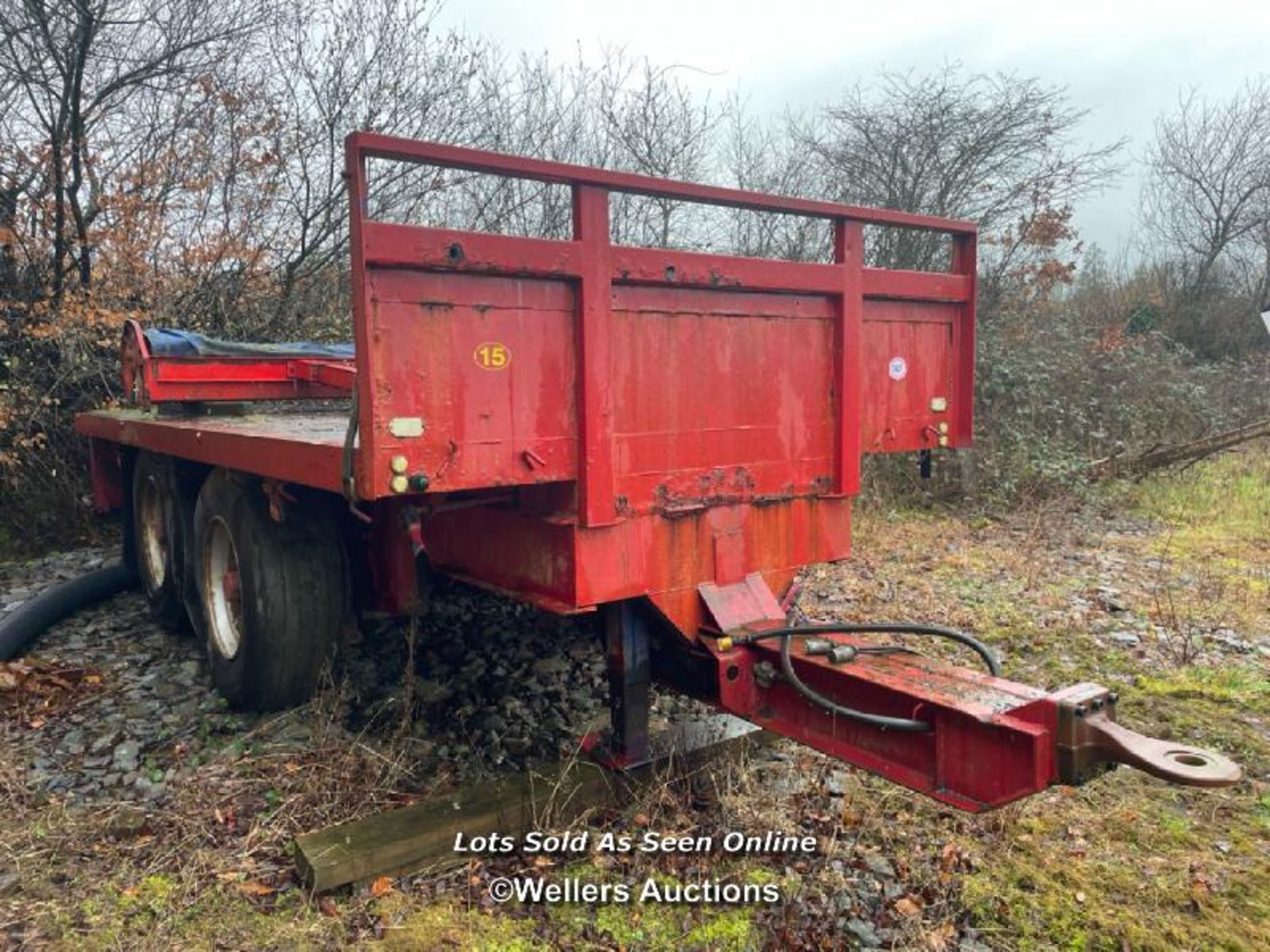 1992 WESTBY TRAILERS TWIN AXLE TRAILER, CHASSIS NO: 92081, 16FT 6INCH, GROSS WEIGHT 18 TONNES, REG - Image 2 of 13