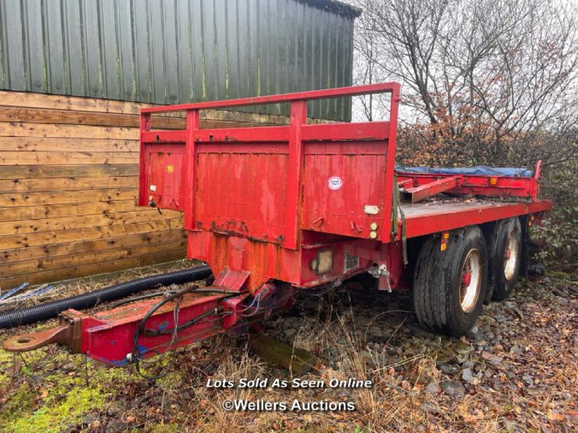 1992 WESTBY TRAILERS TWIN AXLE TRAILER, CHASSIS NO: 92081, 16FT 6INCH, GROSS WEIGHT 18 TONNES, REG