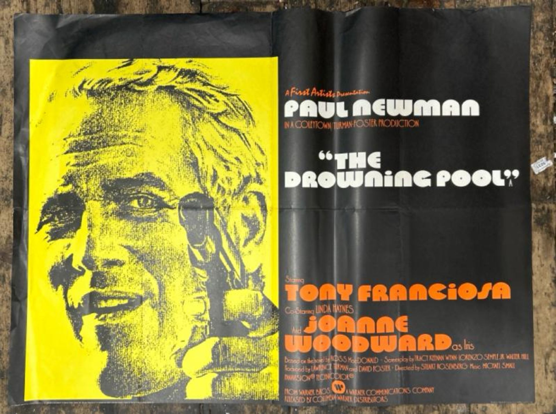 THE DROWNING POOL, PAUL NEWMAN, ORIGINAL FILM POSTER PRINTED IN GREAT BRITAIN, LEONARD RIPLEY & CO