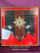 FRAMED AND GLAZED IRISH GUARDS PENNANT, 66 X 70CM