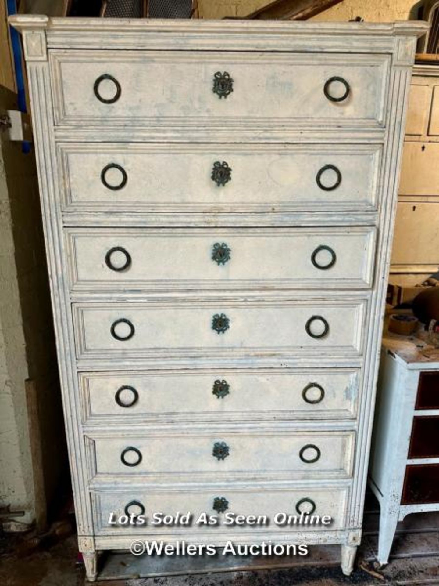 19TH CENTURY FRENCH SEMINAR CHEST OF DRAWERS, 94 X 44 X 164CM - Bild 4 aus 6