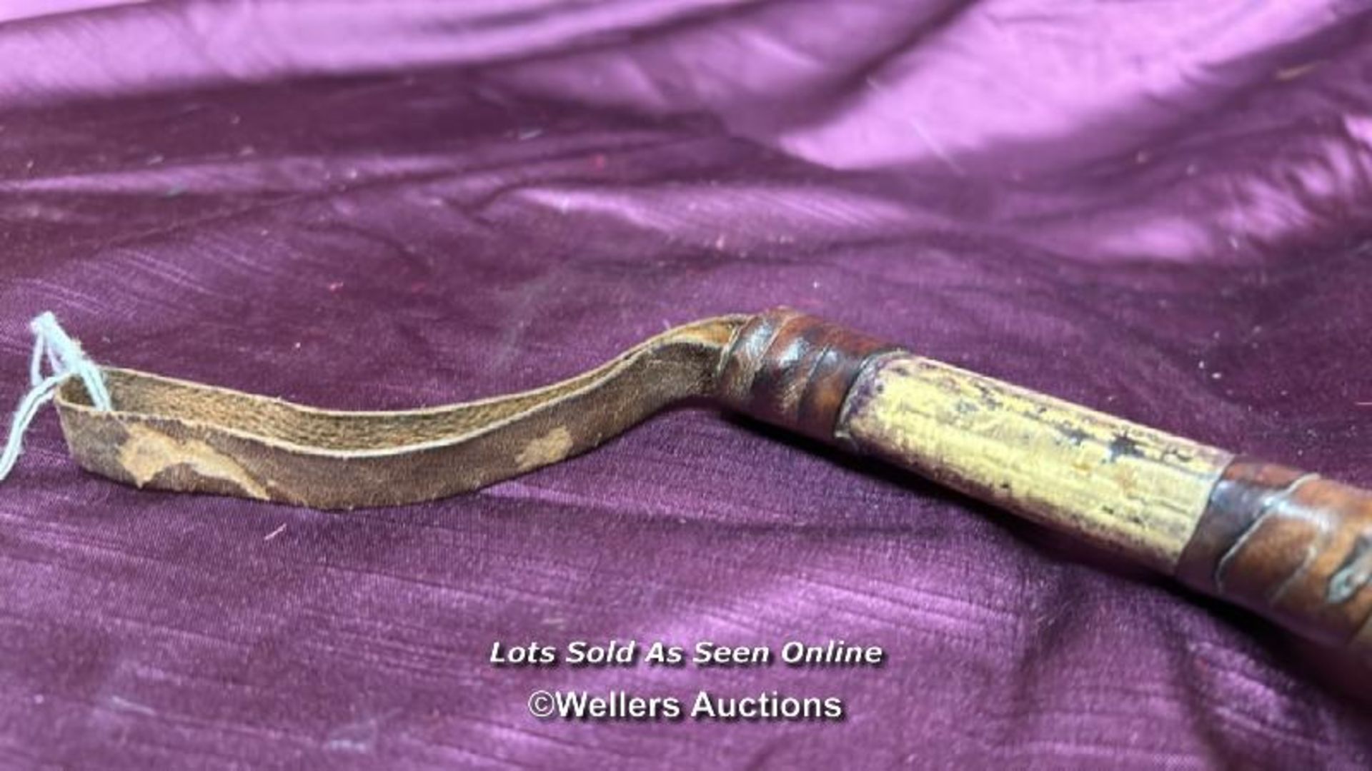 19TH CENTURY CLUB WITH LEATHER WRIST STRAP - Image 3 of 3
