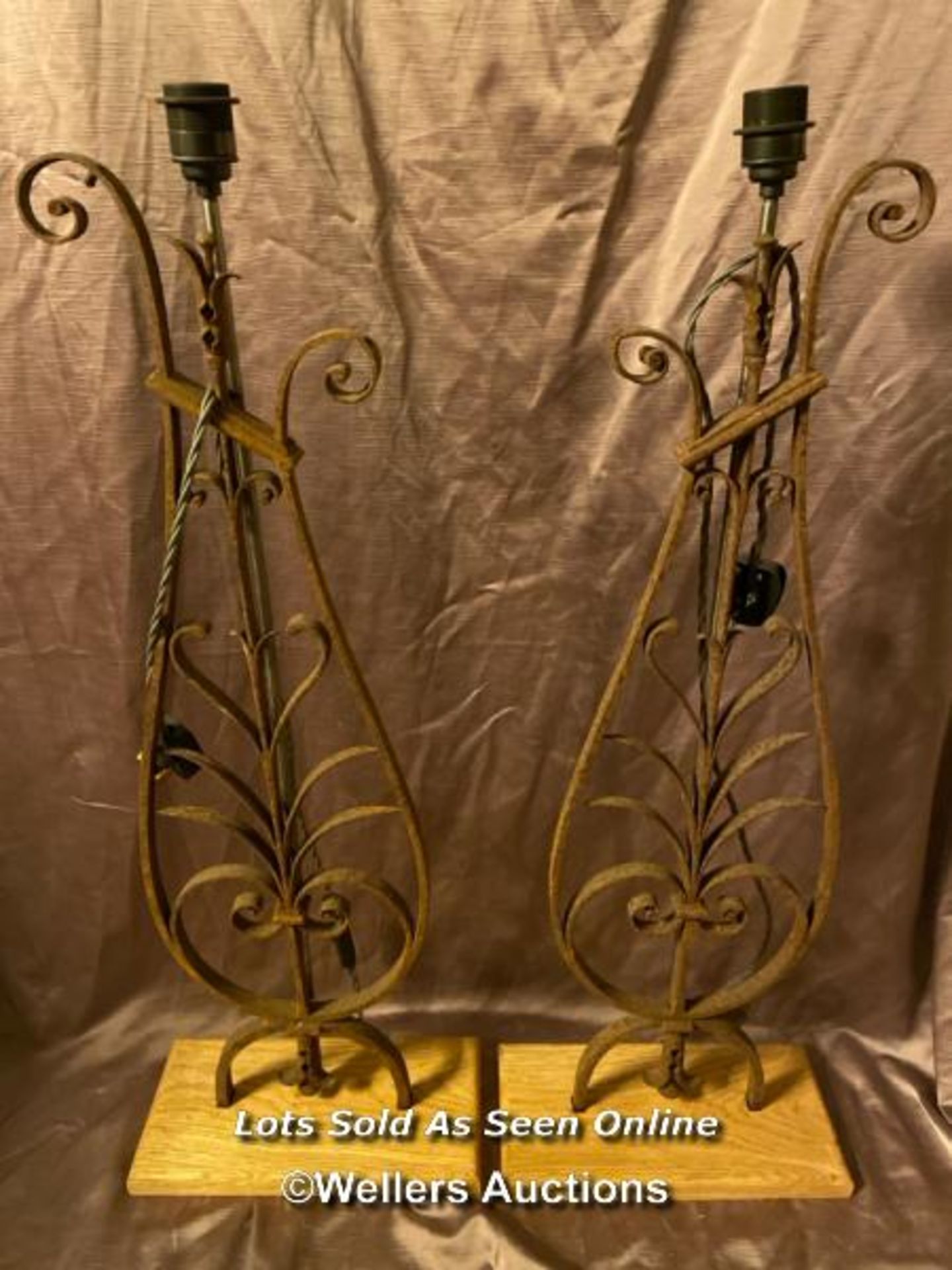 PAIR OF 19TH CENTURY IRON WORK BALUSTRADE CONVERTED LAMPS - Image 3 of 3