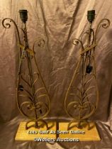 PAIR OF 19TH CENTURY IRON WORK BALUSTRADE CONVERTED LAMPS