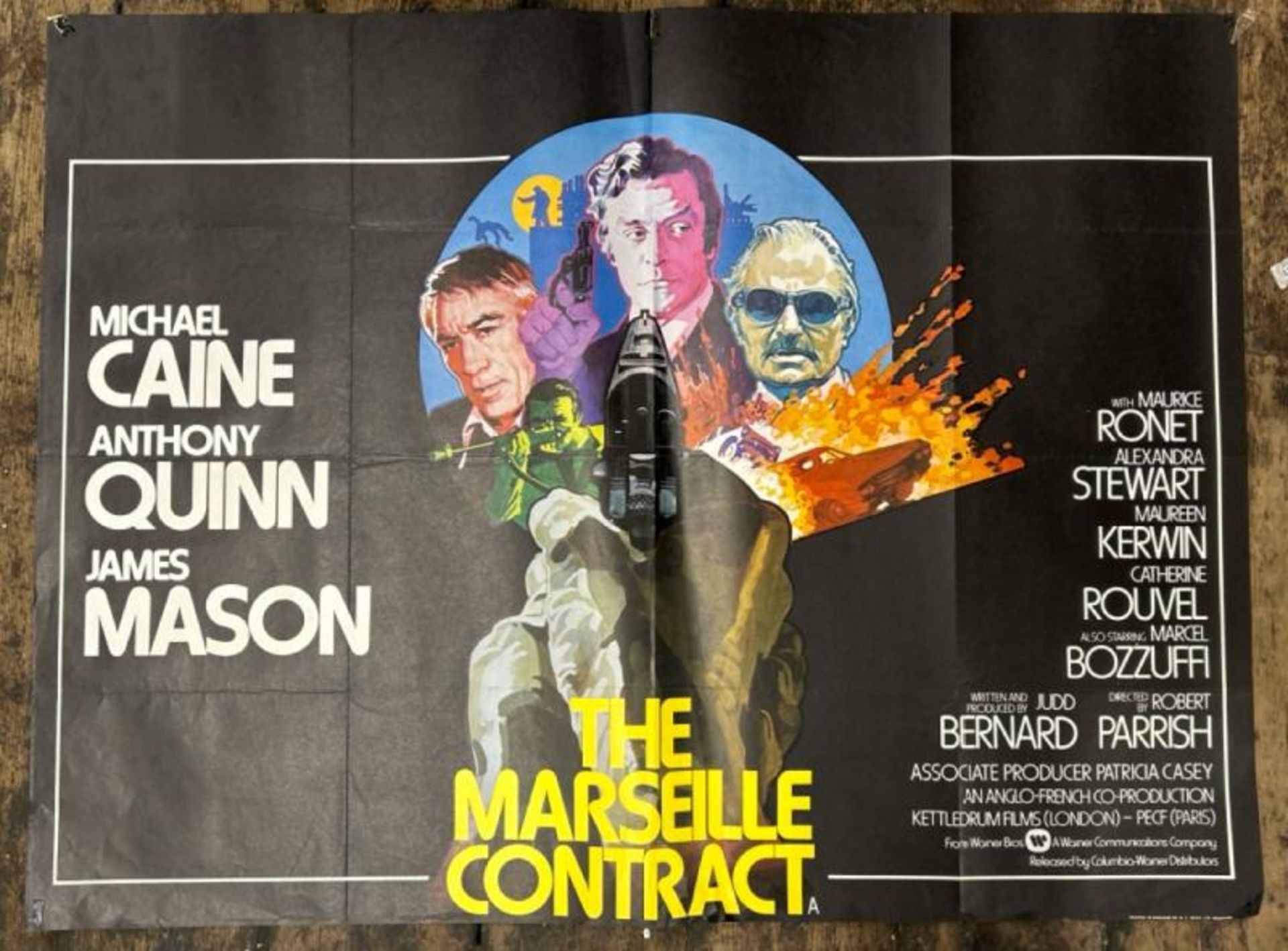THE MARSEILLE CONTRACT STARRING MICHAEL CAINE, ANTHONY QUINN, JAMES MASON, ORIGINAL FILM POSTER,
