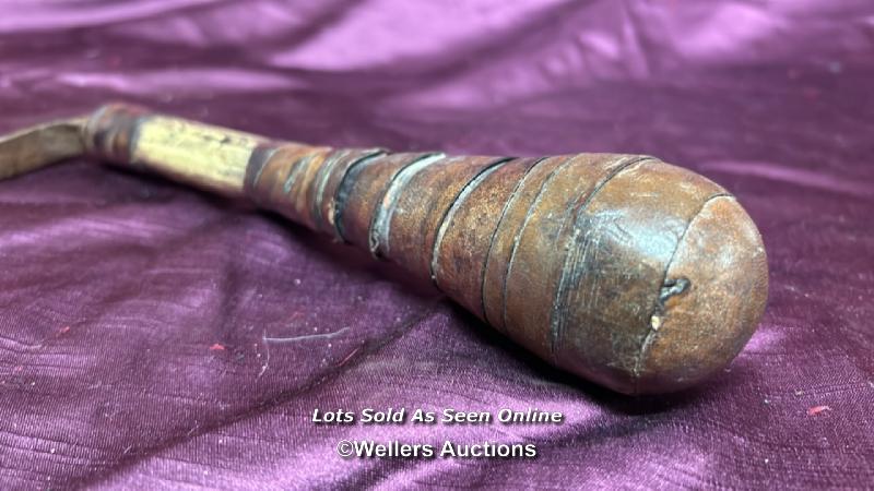 19TH CENTURY CLUB WITH LEATHER WRIST STRAP - Image 2 of 3