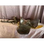 CIRCA 1900, BOER WAR PERIOD MILITARY SADDLE WITH ASSOCIATED HORSE BIT AND HARNESS