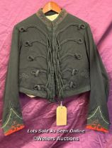 BLACK MILITARY MESS JACKET AND MATCHING WAISTCOAT