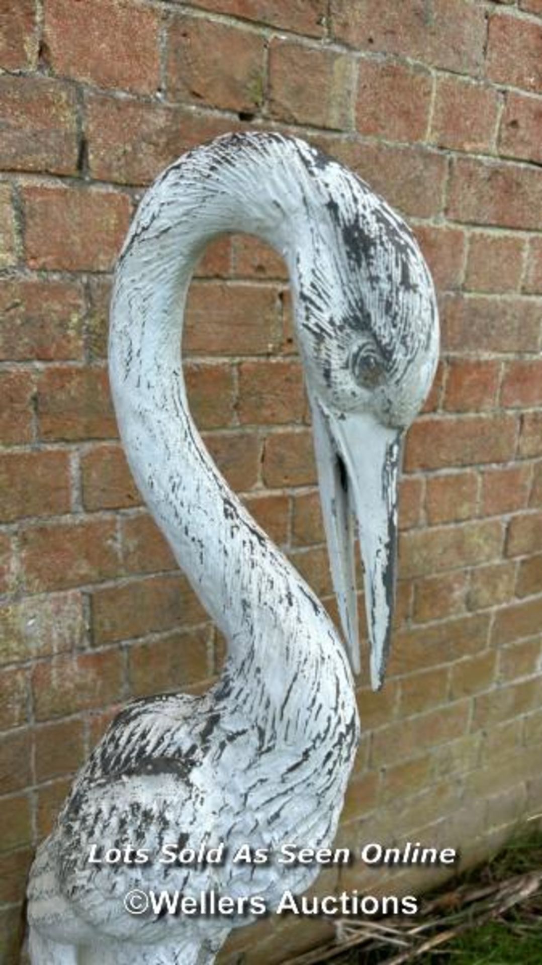 20TH CENTURY WHITE PAINTED BRONZE HERONS, TALLEST 140CM - Image 3 of 5