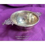 SMALL HALLMARKED SILVER BONBON DISH BY GOLDSMITH AND SILVERSMITH CO., HEIGHT 5CM, WEIGHT 133GMS