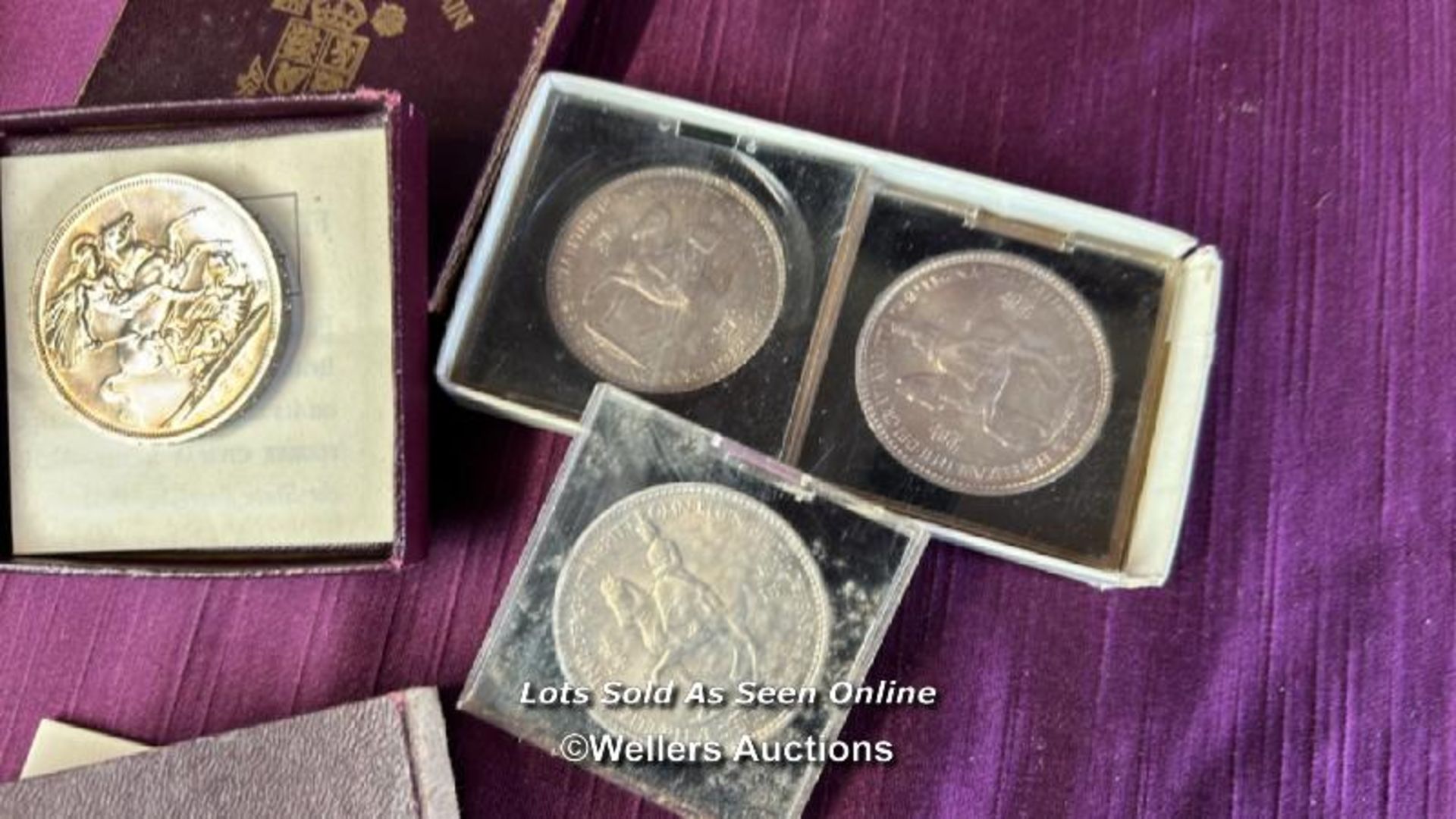FOUR FESTIVAL OF BRITAIN 1951 COINS AND THREE QUEEN ELIZABETH FIVE SHILLING COINS - Bild 4 aus 4