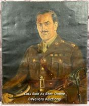 OIL ON CANVAS PORTRAIT OF A MAJOR FROM THE KINGS SOMERSET LIGHT INFANTRY, 76 X 63.5CM