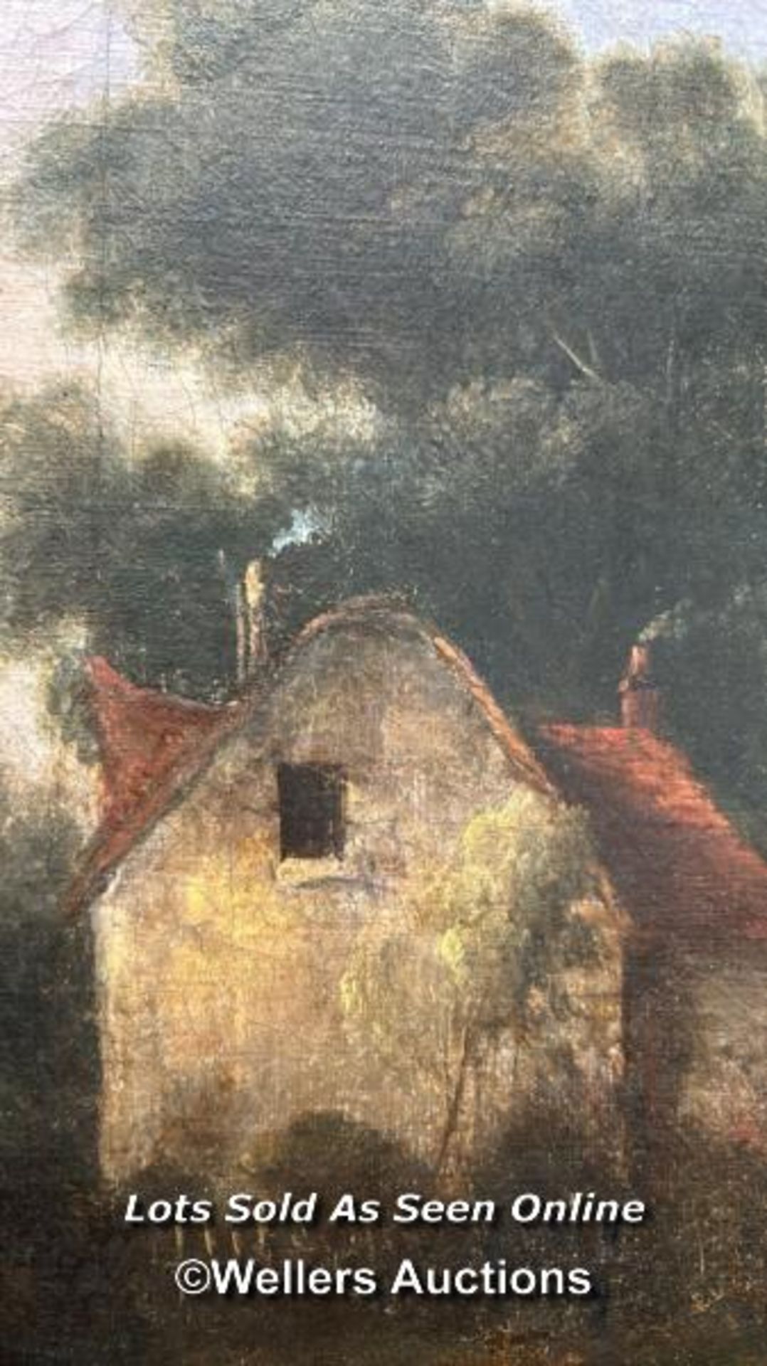 OIL ON CANVAS DEPICTING A CHURCH SCENE - Image 3 of 4