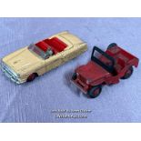 TWO DINKY DIE CAST CARS INCLUDING PACKARD NO. 132 AND JEEP NO. 25Y
