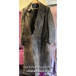 VINTAGE LONG LEATHER MILITARY COAT