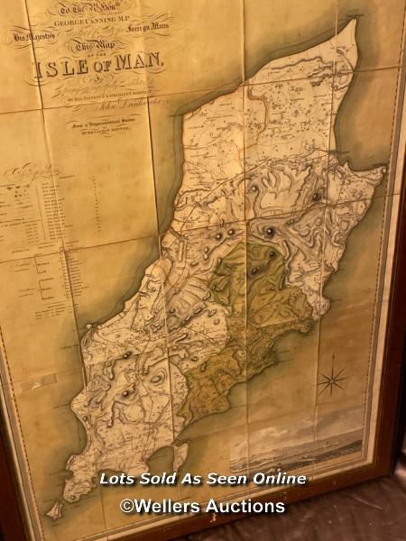 19TH CENTURY FRAMED AND GLAZED MAP OF THE ISLE OF MAN, 75 X 106CM - Image 2 of 5