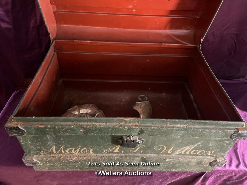 19TH CENTURY TRAVEL TRUNK MAJOR A.J. WILCOX, SERVICE NUMBER 47110, GRENADIER GUARDS, LANCASTER - Image 6 of 6