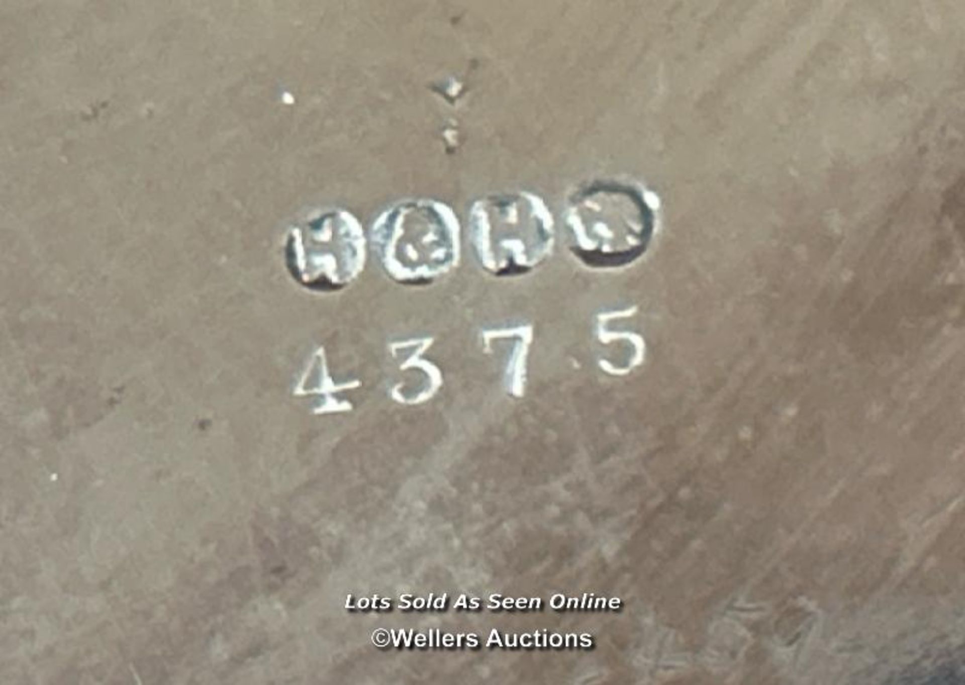 WHITE METAL GALLERY TRAY BY H & H, DIAMETER 25.5CM, WEIGHT 711GMS - Bild 3 aus 3