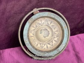 19TH CENTURY SHIPS COMPASS, DIAMETER 13CM