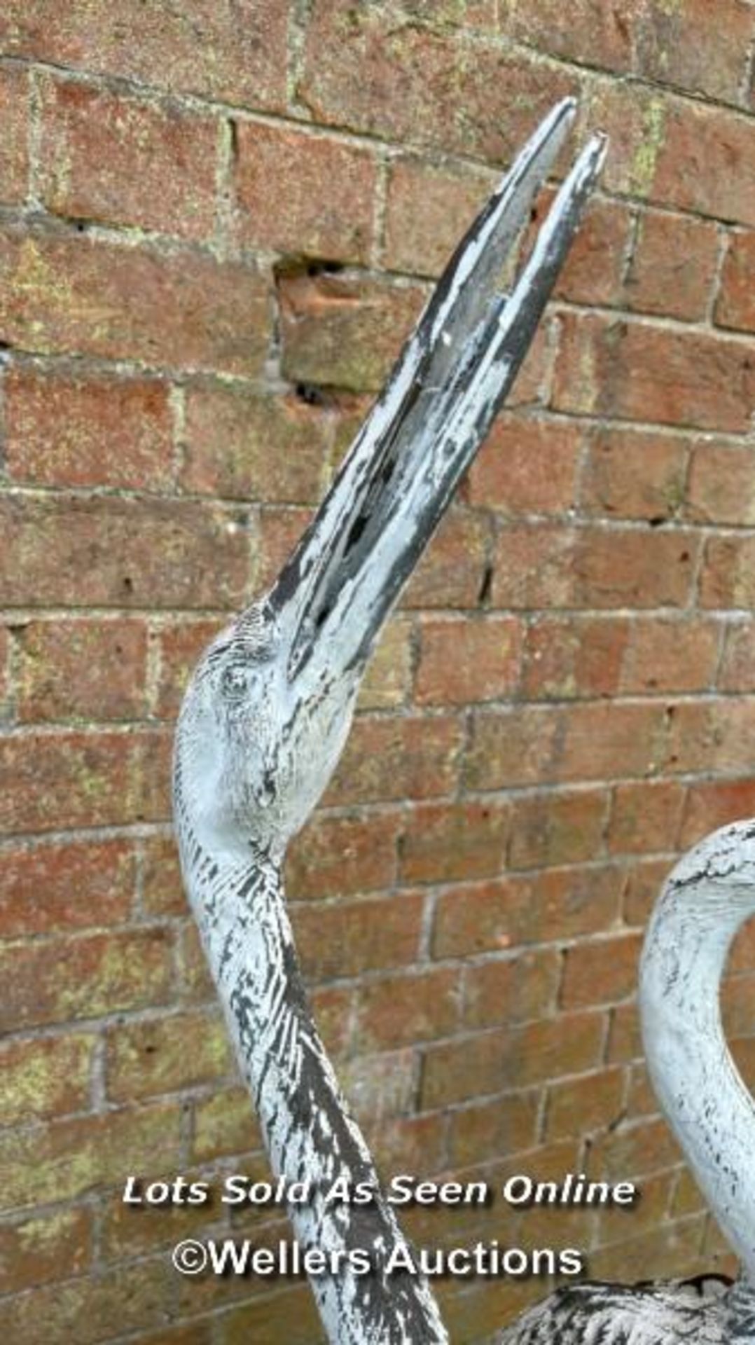 20TH CENTURY WHITE PAINTED BRONZE HERONS, TALLEST 140CM - Image 5 of 5