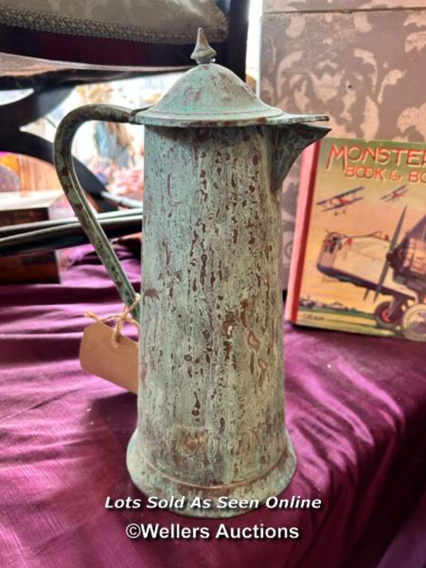 AGED VERDIGRIS COPPER JUG