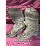 PAIR OF VINTAGE LEWIS LEATHERS BIKERS BOOTS