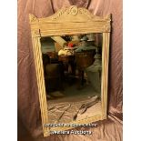 WHITE PAINTED LOUIS PHILIPPE STYLE, 20TH CENTURY MIRROR, 76.5 X 126CM
