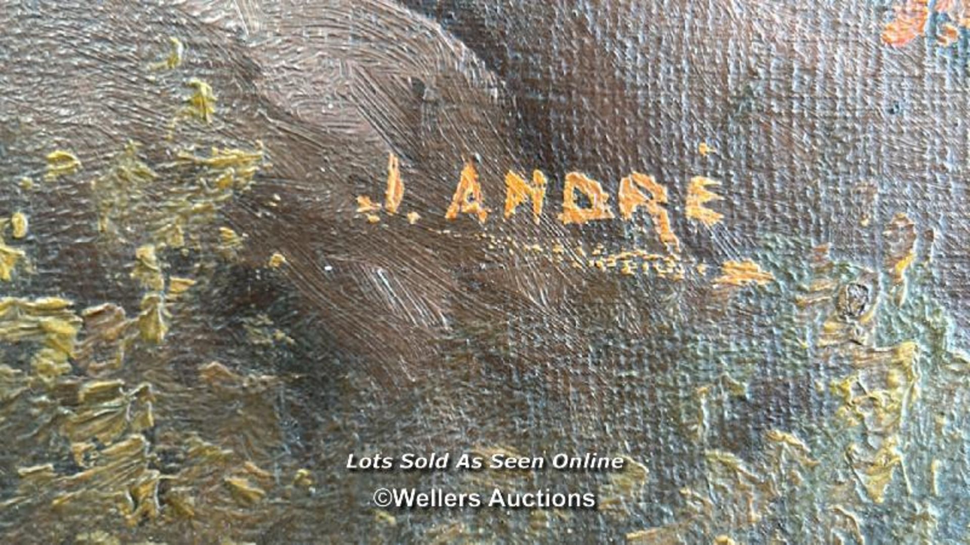FRAMED OIL ON CANVAS DEPICTING A MEDITERRANEAN SEASCAPE, SIGNED BY J. ANDRE, 59 X 49CM - Image 4 of 5