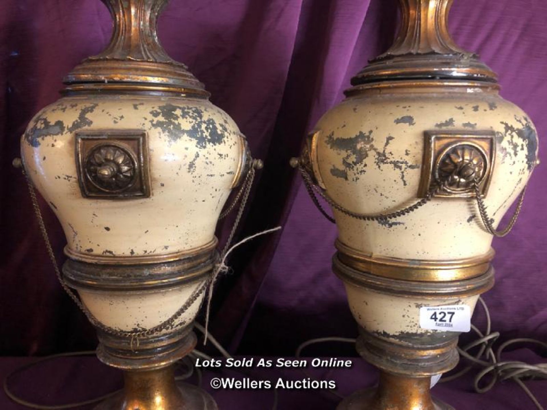 PAIR OF LARGE SCALE CONTINENTAL CONVERTED BALUSTER LAMPS, APPROX HEIGHT 70CM - Image 2 of 4