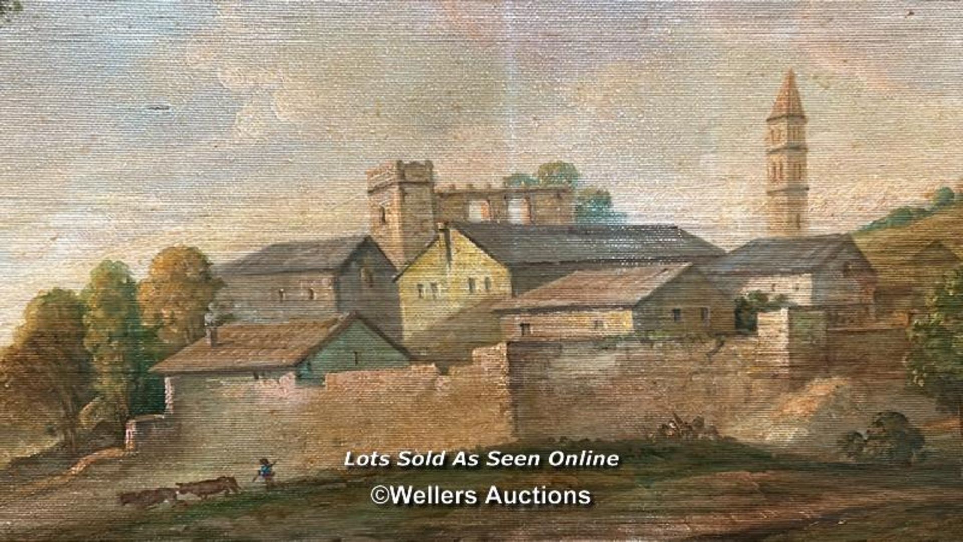 20TH CENTURY OIL ON CANVAS DEPICTING A NEOPOLITAN COUNTRY SCENE, IN A DECORATIVE GILT FRAME, 70 X - Image 3 of 9