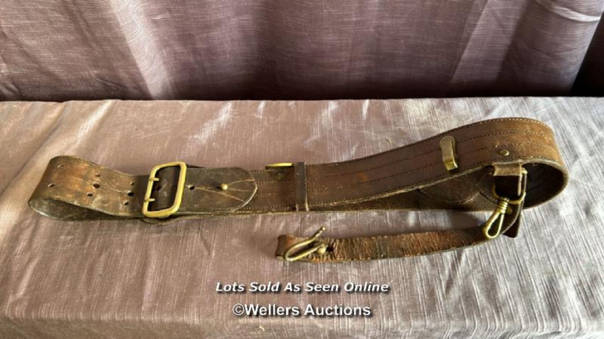 OFFICERS SAM BROWN LEATHER BELT