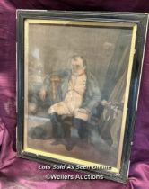 18TH CENTURY FRAMED AND GLAZED PRINT DEPICTING DISGRUNTLED NAPOLEON, 24.5 X 32.5CM