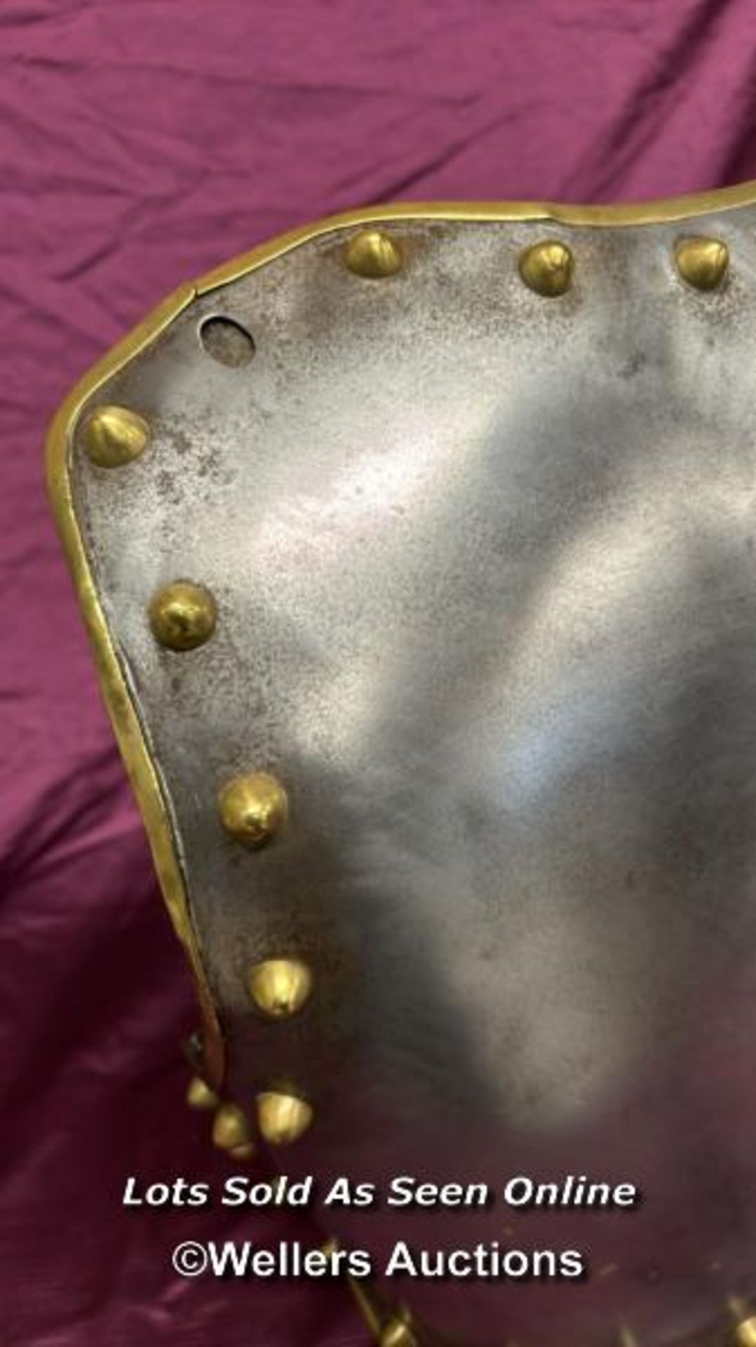 EARLY 20TH CENTURY CUIRASSIERS BACK PLATE WITH ORIGINAL LEATHER LINING - Bild 3 aus 5