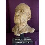 PLASTER BUST OF A GENTLEMAN, HEIGHT 46CM